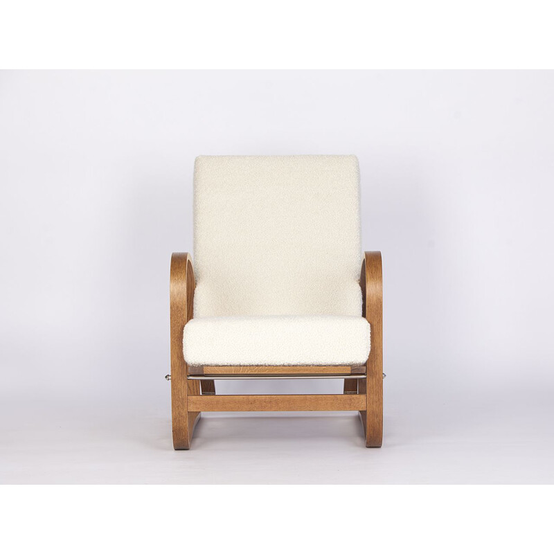 Vintage verstelbare fauteuil H-70 van Jindrich Halabala voor Spojene UP Zavody, 1930