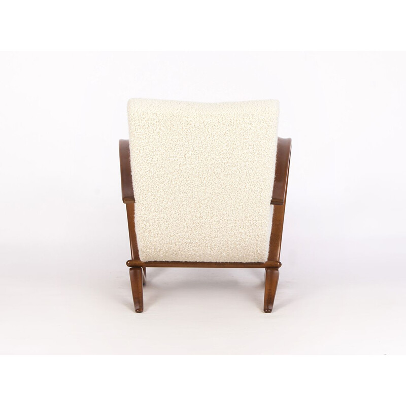 Vintage boucle armchair H-269 by Jindrich Halabala for Spojene UP Zavody, 1930s