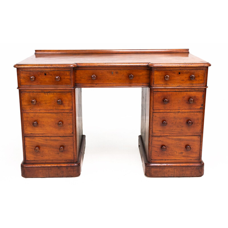 Mid century mahogany pedestal desk by Heal & Son, London