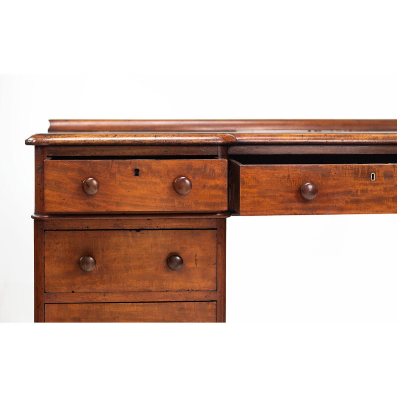 Mid century mahogany pedestal desk by Heal & Son, London