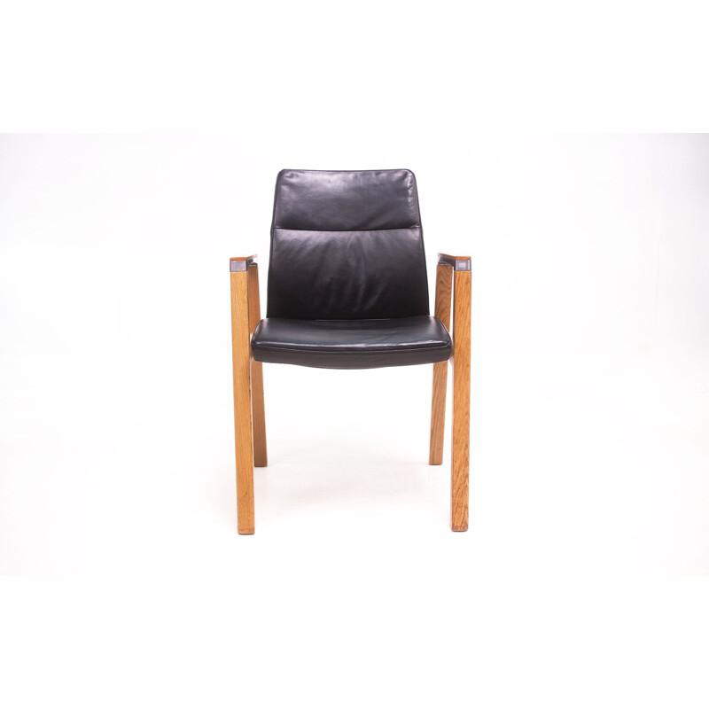 Ensemble de 4 fauteuils de bureau vintage en cuir par Sven Christiansen pour Sven Fulcrum