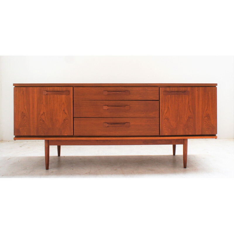 Vintage teak sideboard with 2 doors and 3 drawers by Frank Guille for Austinsuite