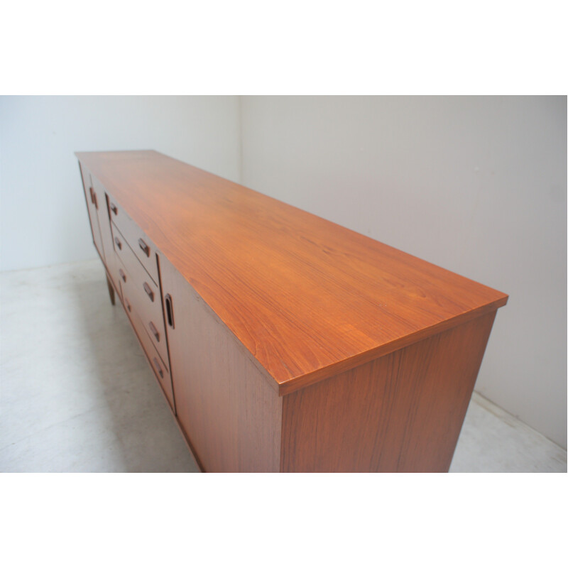 Scandinavian vinatge teak sideboard with 3 doors and 4 drawers