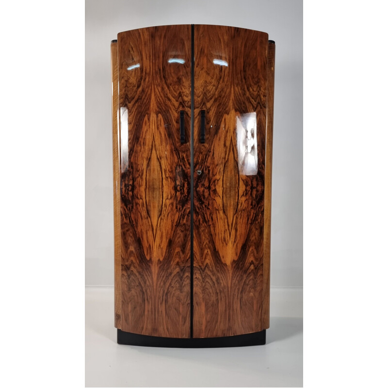 Art Deco walnut vintage cabinet by Jindřich Halabala for UP Závody, 1950s