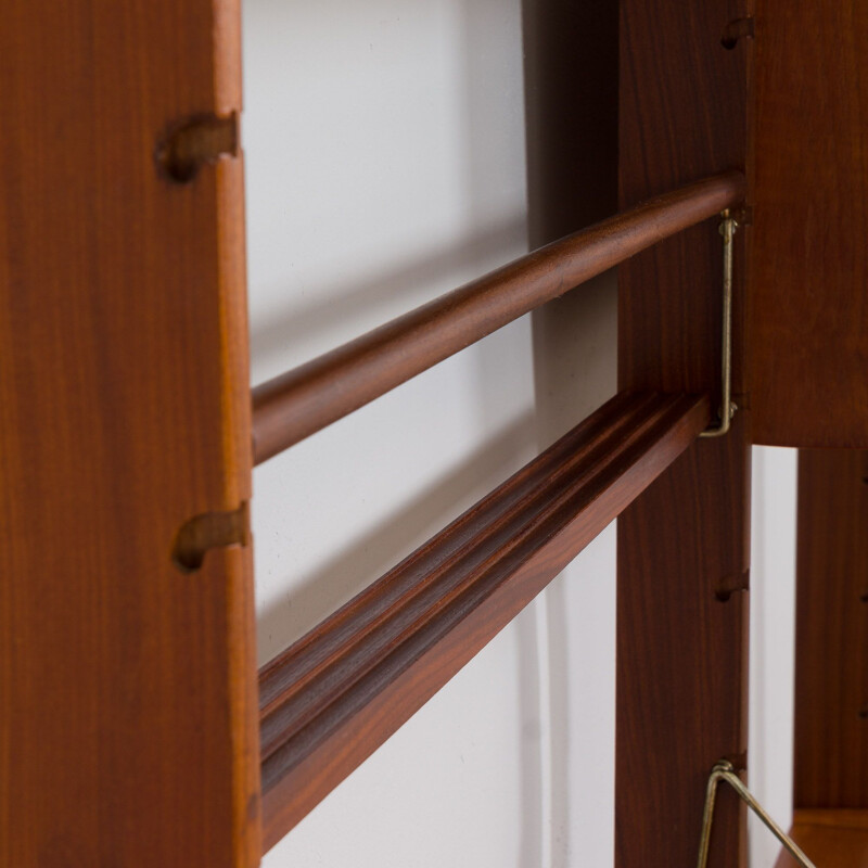 Vintage two bay teak Ergo modular wall unit by John Texmon for Blindheim Møbelfabrikk, Norway 1960s