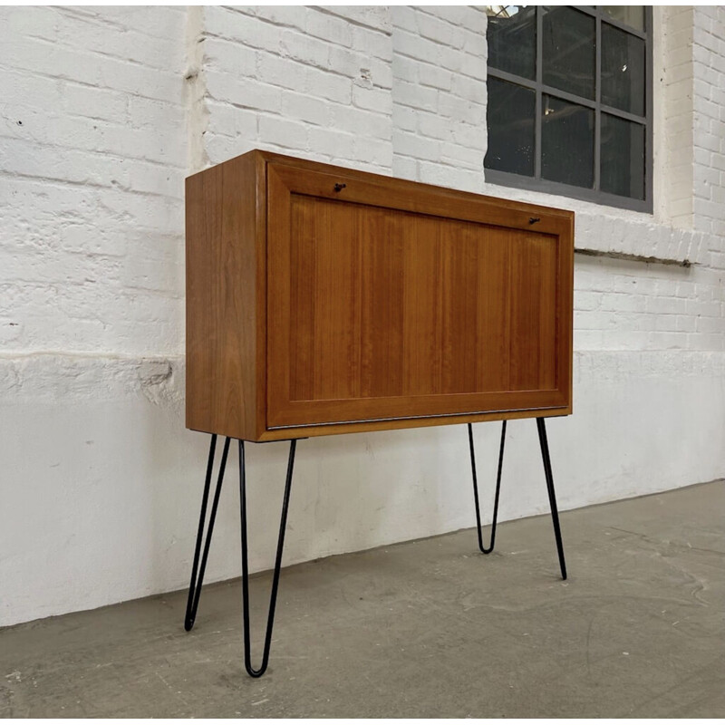 Mid century highboard with metal base, Czechoslovakia 1960