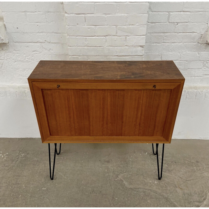 Mid century highboard with metal base, Czechoslovakia 1960