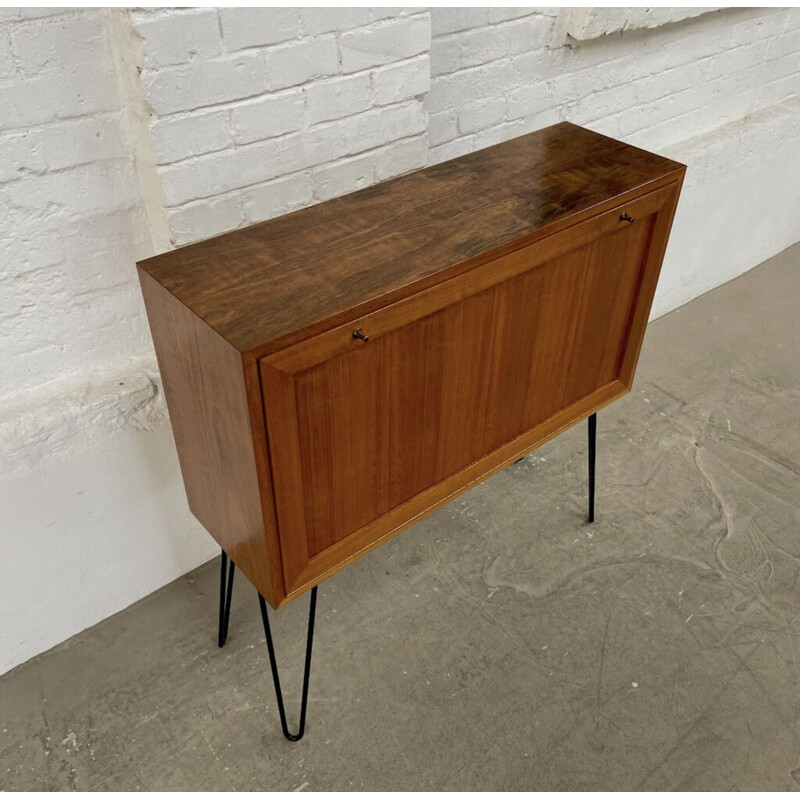 Mid century highboard with metal base, Czechoslovakia 1960