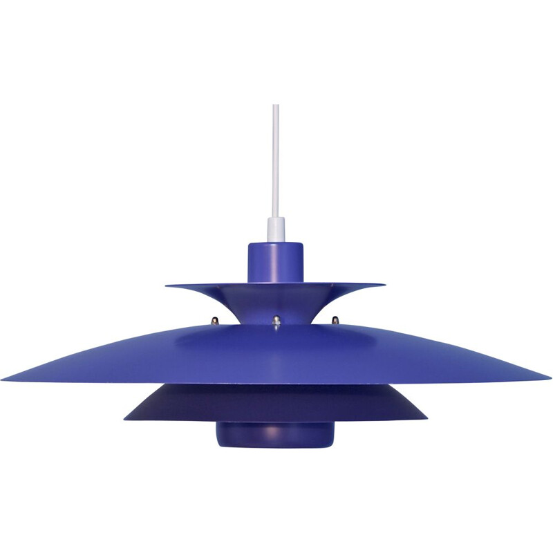 Vintage blue purple pendant lamp, Danish 1970