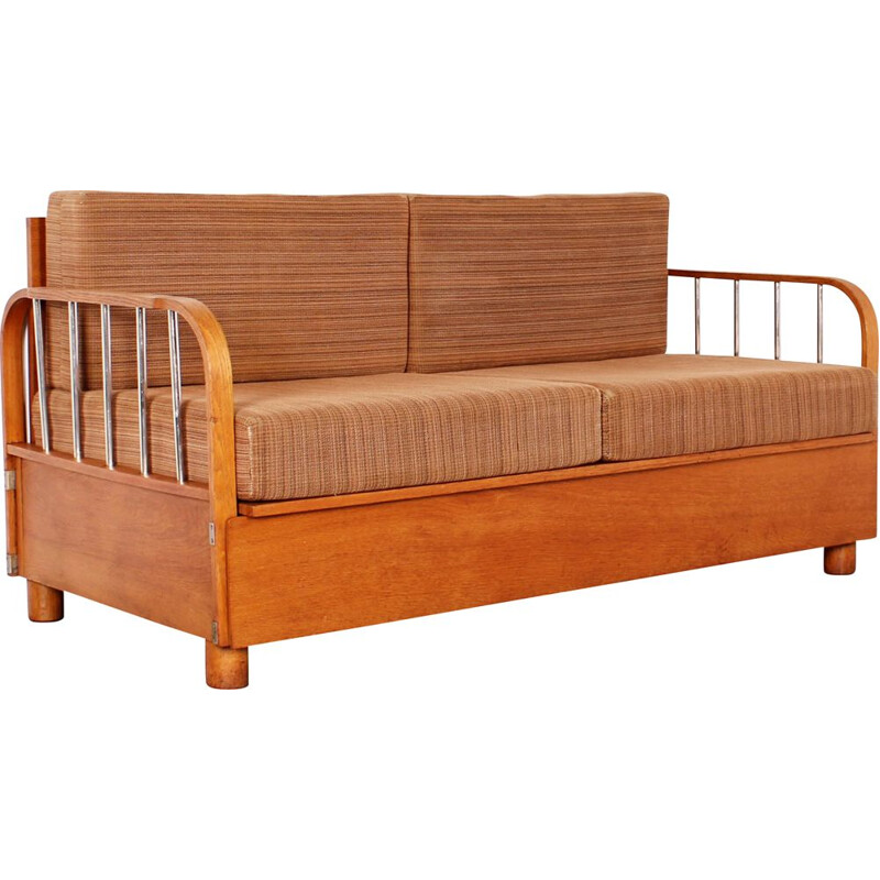 Vintage folding sofa bed by Jindřich Halabala