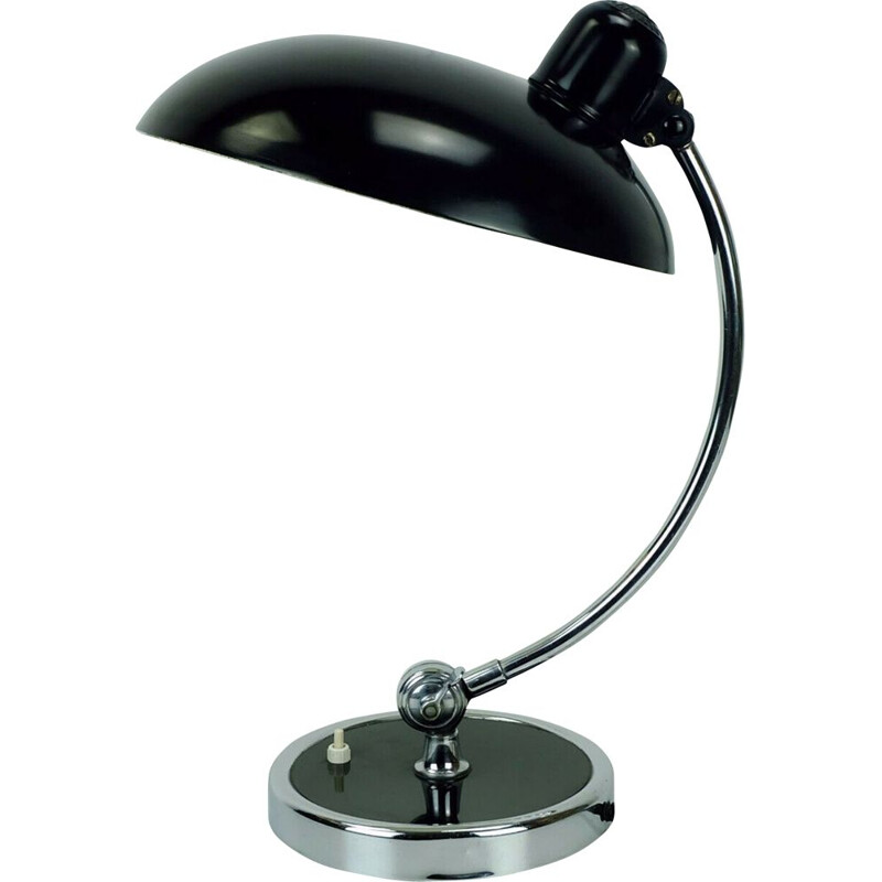 Vintage lamp model 6631 black and chrome by Christian Dell for Kaiser-Leuchten, 1950