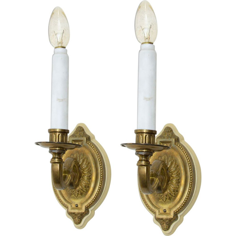 Pair of antique historicizing wall lamps, Austria-Hungary