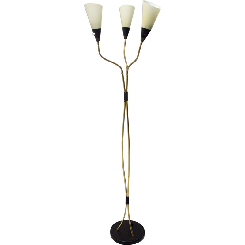 Vintage verstelbare zwanenhals vloerlamp, 1960