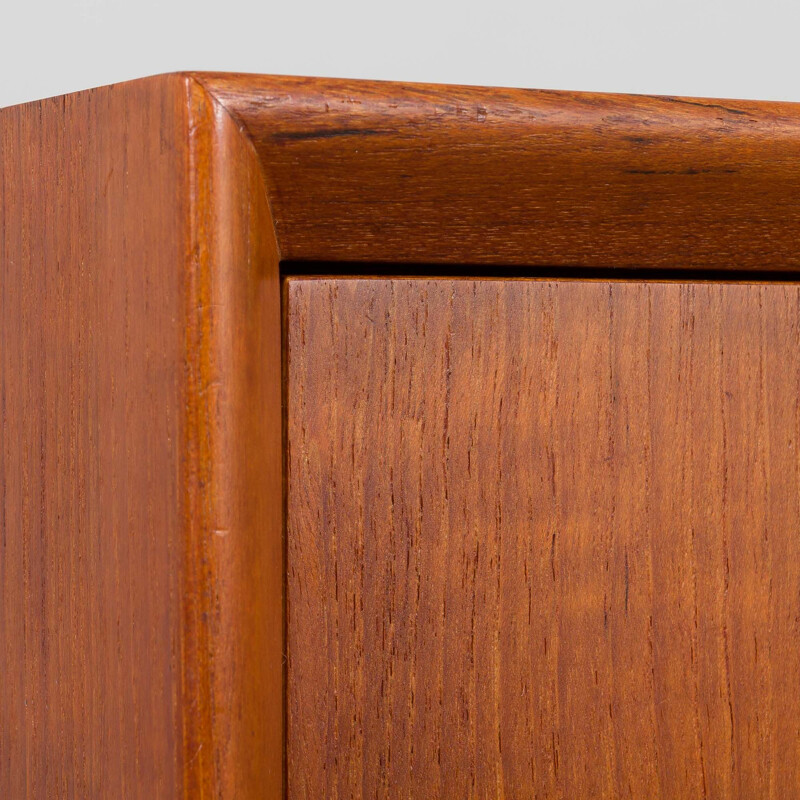 Danish vintage teak chest of drawers with almond shaped handles by Johannes Sorth for Nexø Møbelfabrik, 1960s