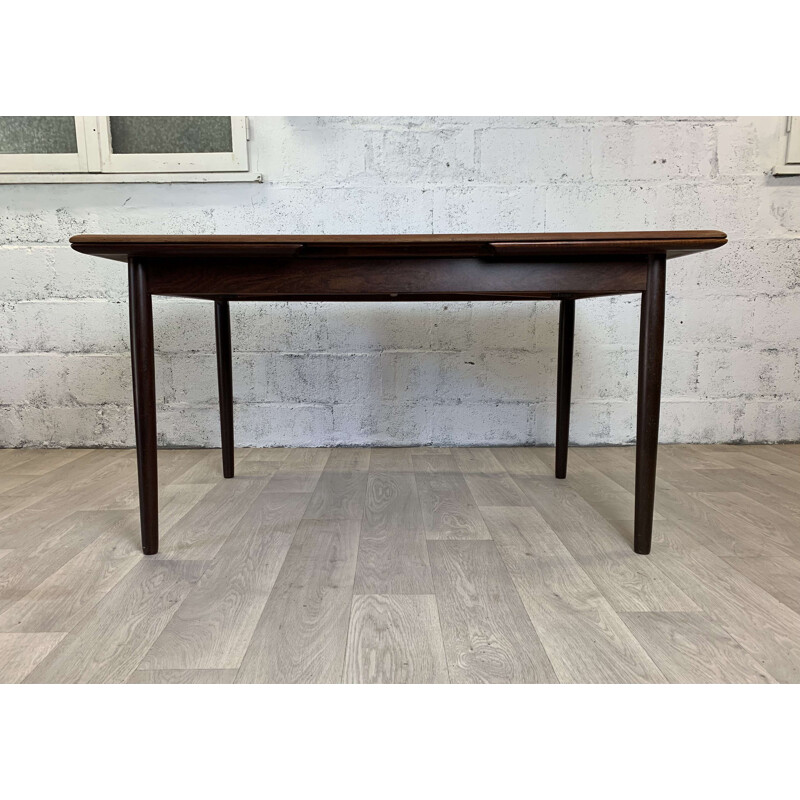 Table scandinave vintage en palissandre et hêtre, 1960