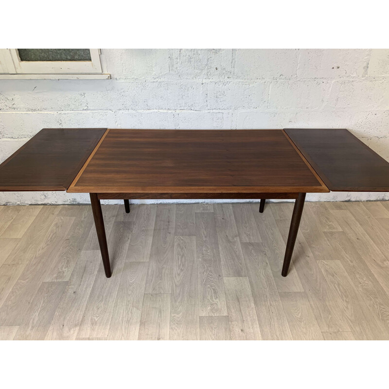 Table scandinave vintage en palissandre et hêtre, 1960