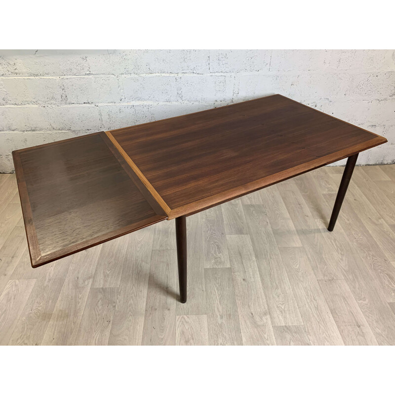 Scandinavian vintage rosewood and beechwood table, 1960