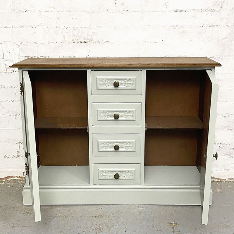 Vintage oak entrance cabinet, Spain 1970