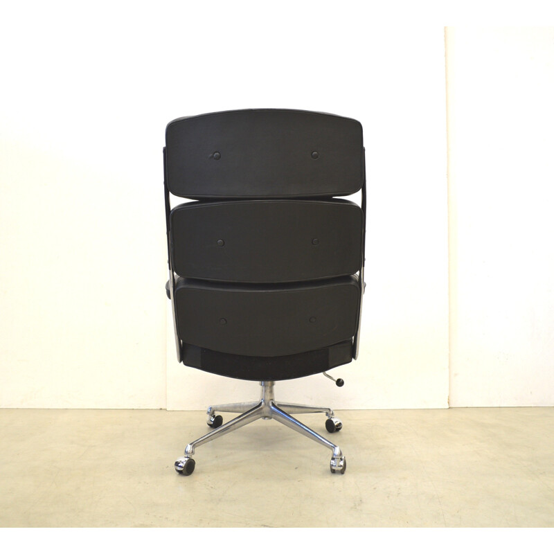 Fauteuil "Lobby Chair" Herman Miller en cuir noir, Charles & Ray EAMES - 1960 