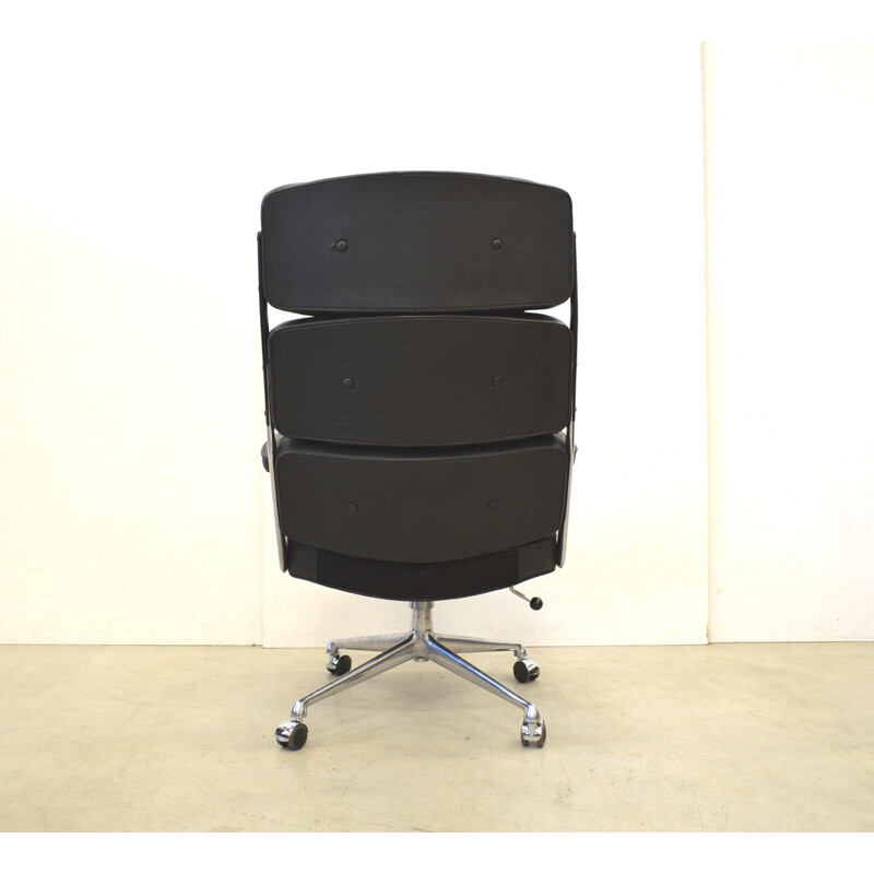 Herman Miller "Lobby Chair" in black leather, Charles & Ray EAMES - 1960s