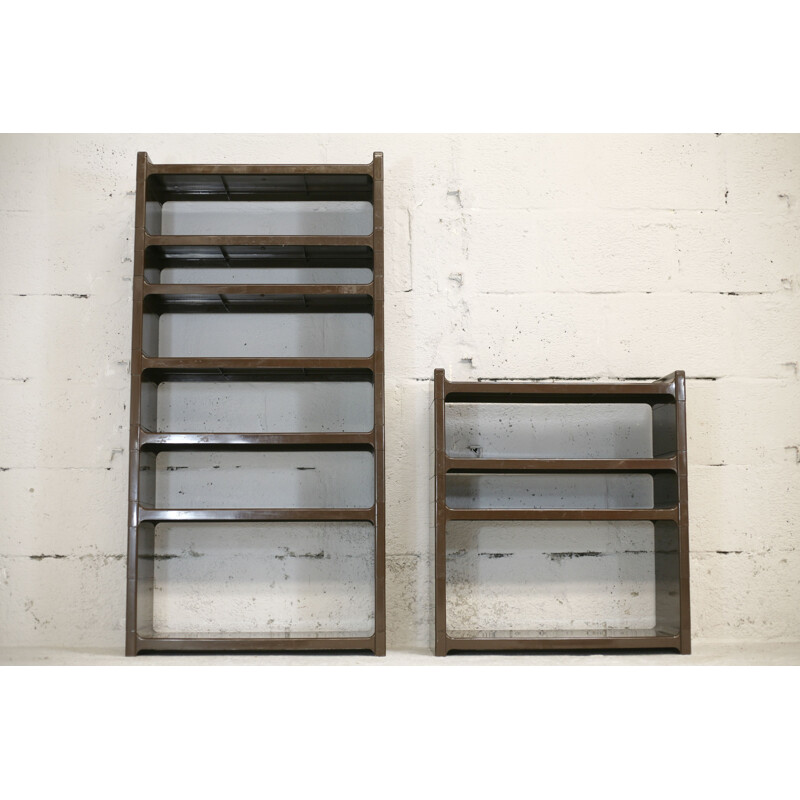 Pair of vintage plastic bookcases, France 1970s