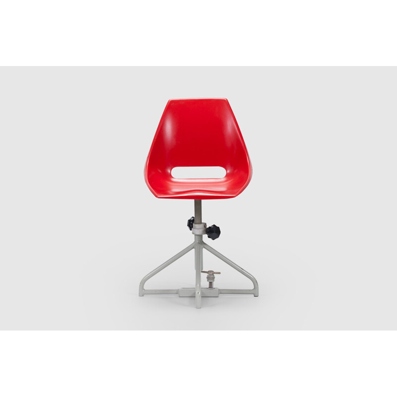 Chaise Vertrex en fibre de verre rouge, Miroslav NAVRATIL - 1960