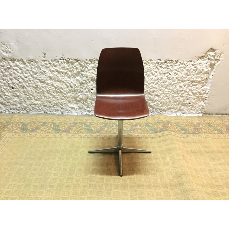 Suite de 4 chaises Pagholz en bois et métal - 1970