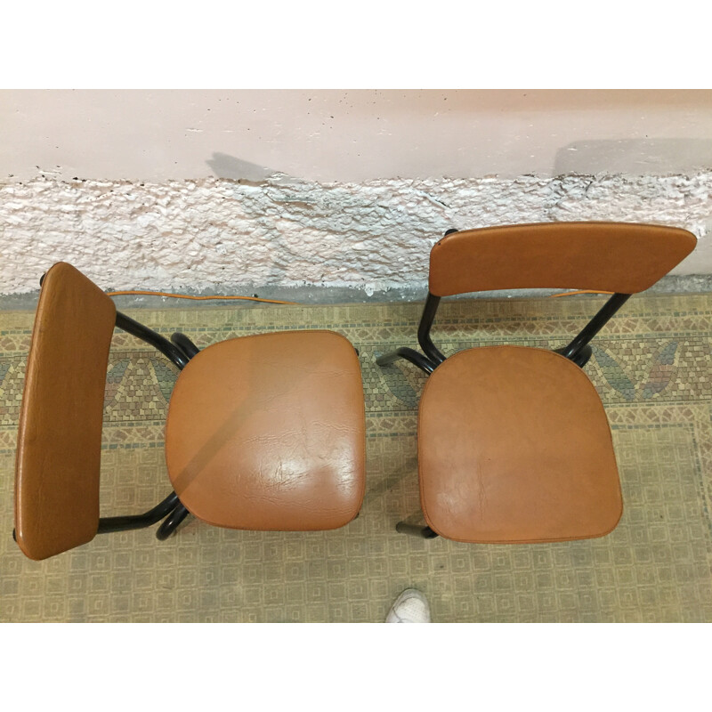Meurop pair of "C-59" chairs, Pierre GUARICHE - 1950s