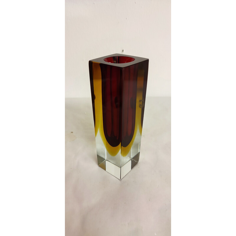 Vintage Sommerso Murano glass vase, Italy 1960s