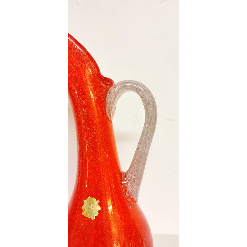 Mid century Murano glass jug, Italy 1970s