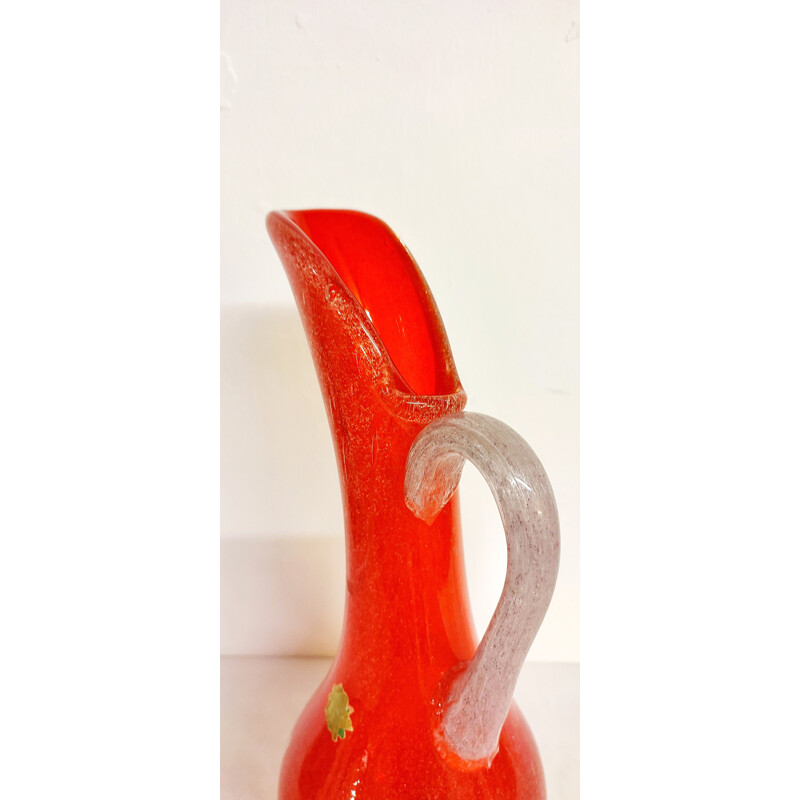 Mid century Murano glass jug, Italy 1970s