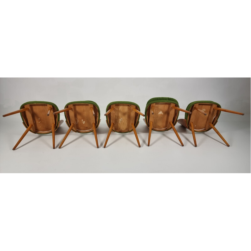 Ensemble de 5 chaises vintage d'Antonín Šuman pour Tatra, 1960