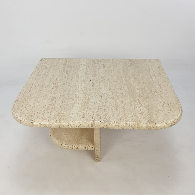 Mid-century Italian travertine coffee table, 1980s