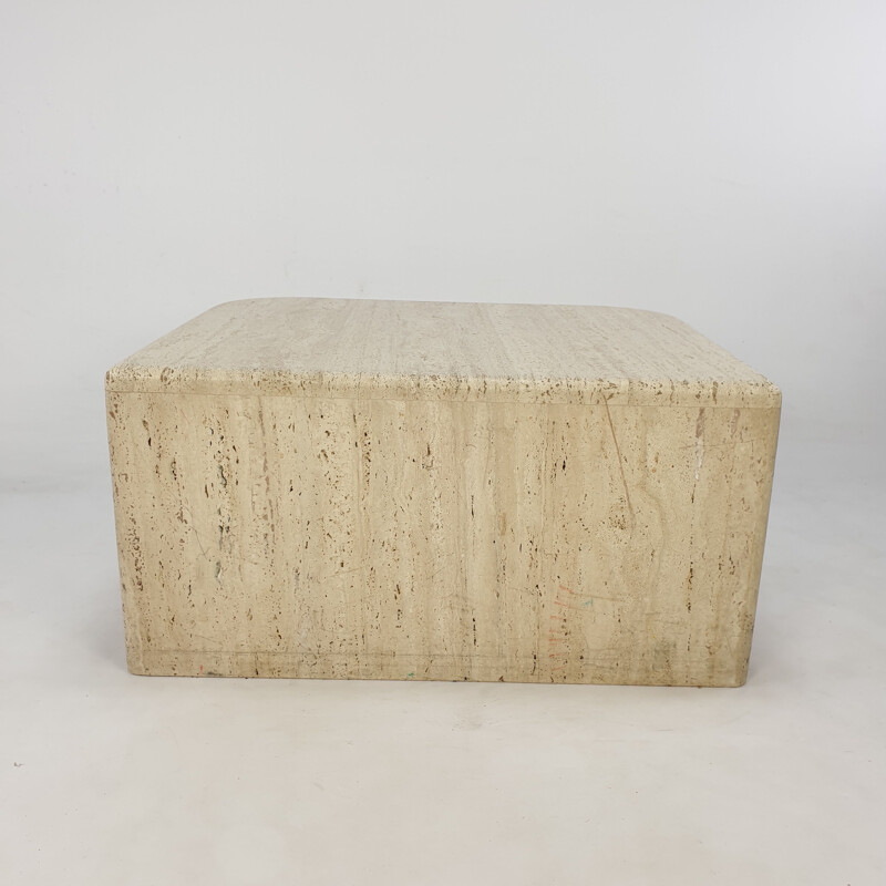 Mid-century Italian travertine coffee table, 1980s