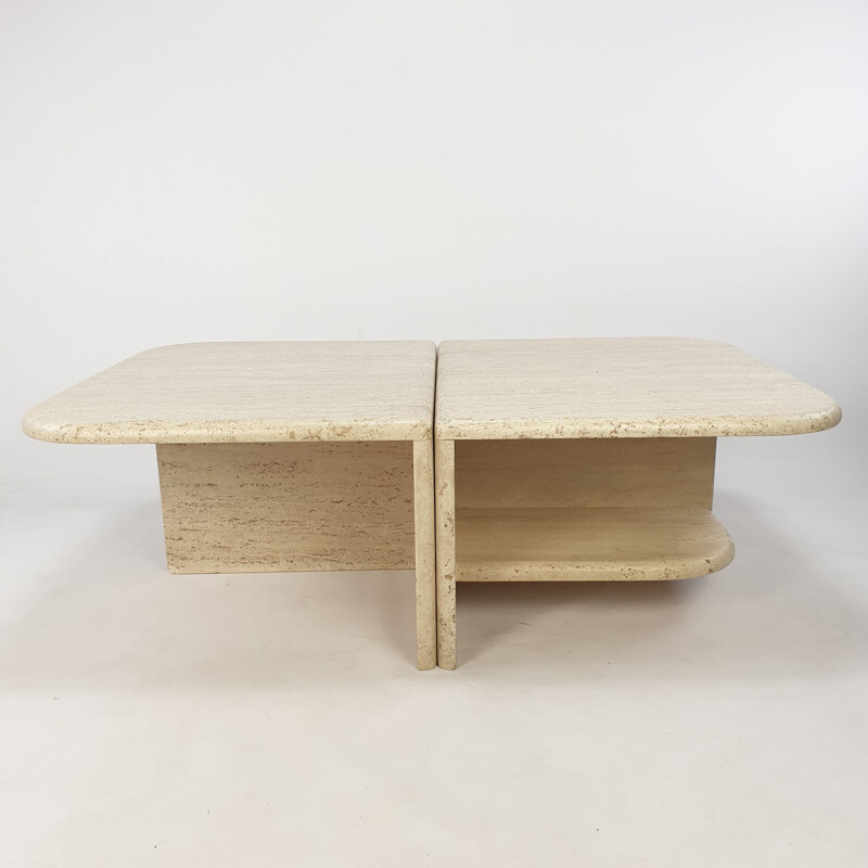 Mid-century Italian travertine coffee table, 1980s