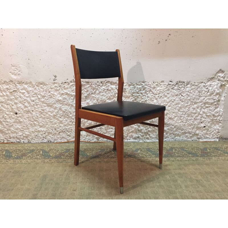 Set of 4 Scandinavian chairs in teak - 1960s