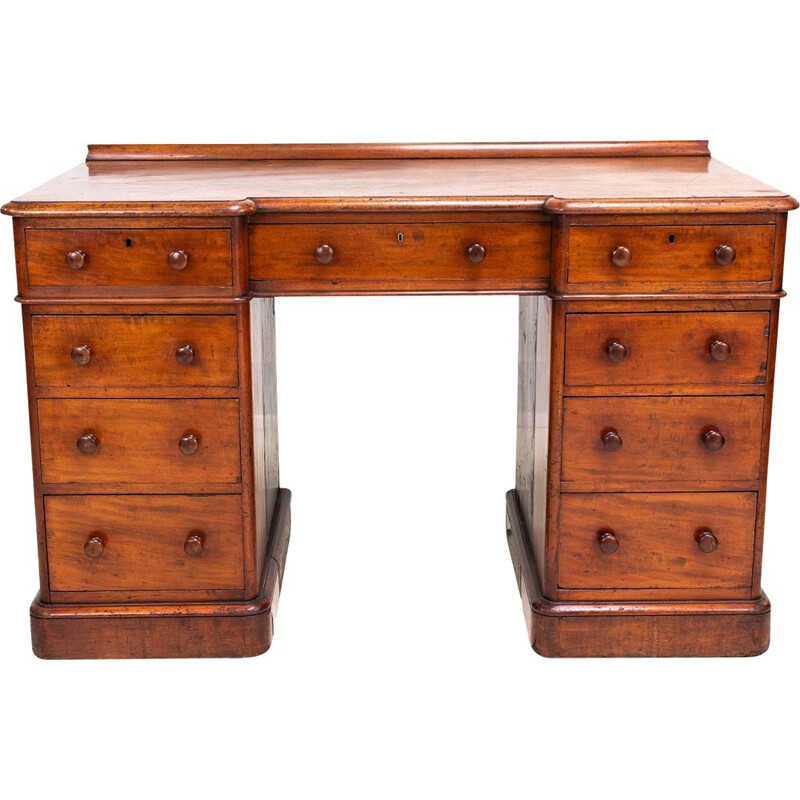 Mid century mahogany pedestal desk by Heal & Son, London