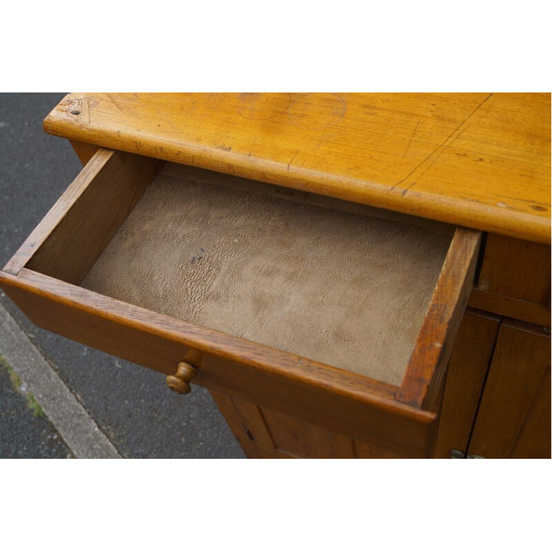 Vintage Parisian highboard in solid wood, 1950