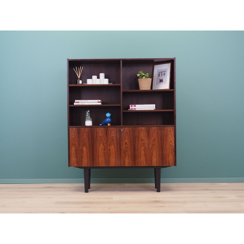 Rosewood vintage stained black bookcase, Denmark 1960s