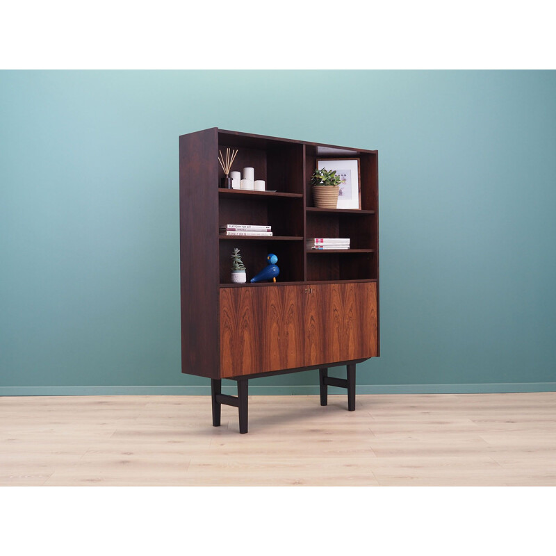 Rosewood vintage stained black bookcase, Denmark 1960s