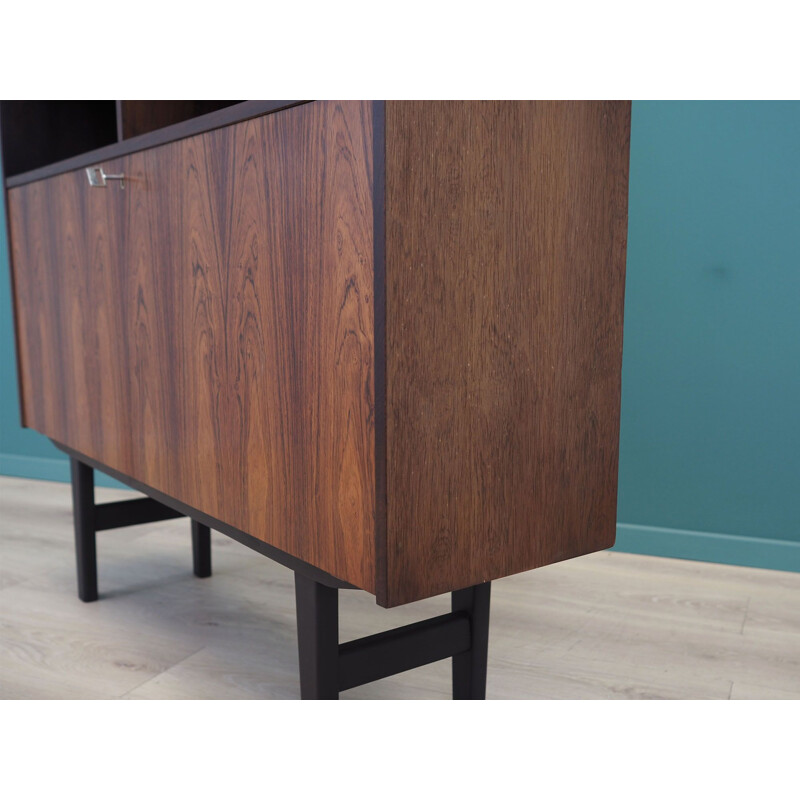 Rosewood vintage stained black bookcase, Denmark 1960s