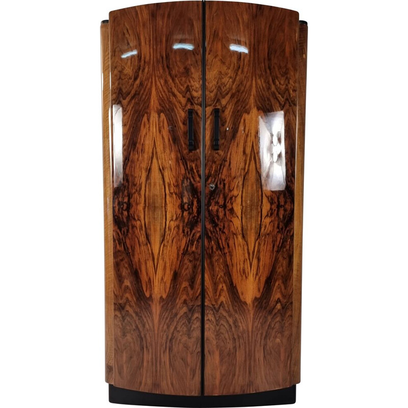 Art Deco walnut vintage cabinet by Jindřich Halabala for UP Závody, 1950s