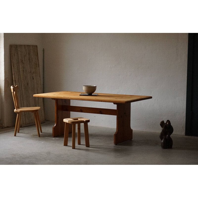 Mid century rectangular dining table in pine by Carl Malmsten for Karl Andersson & Søn, 1970s