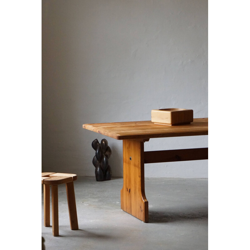 Mid century rectangular dining table in pine by Carl Malmsten for Karl Andersson & Søn, 1970s