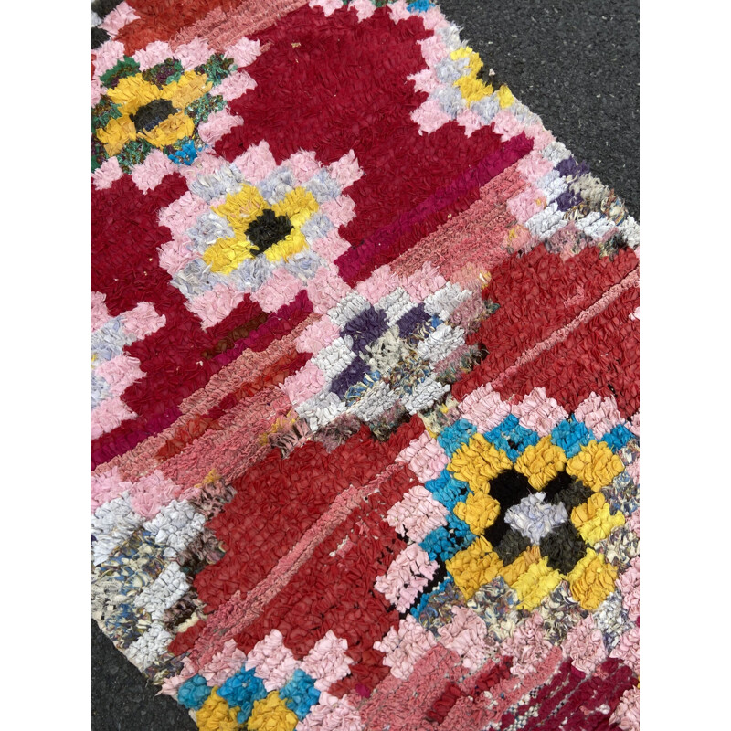 Vintage Berber Boucherouite rug, Morocco 2000