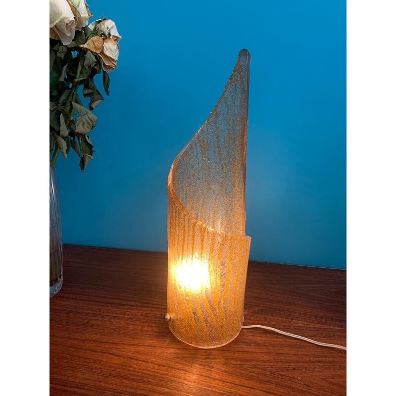 Lámpara vintage de cristal de Murano Mazzega, 1970