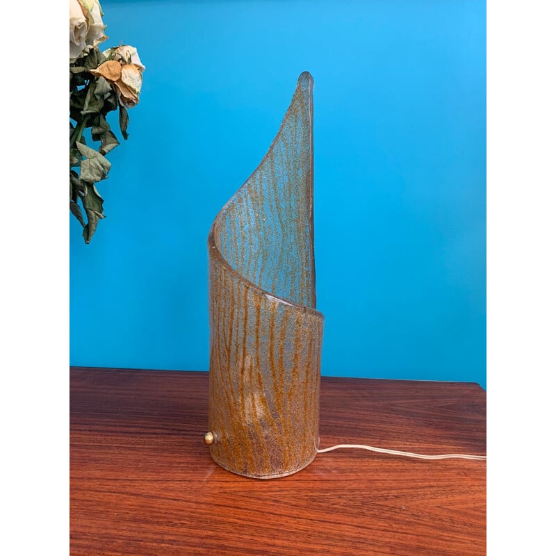 Lámpara vintage de cristal de Murano Mazzega, 1970