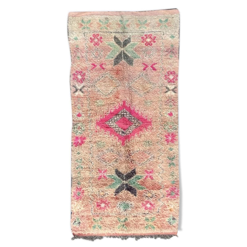 Vintage Berber Boujaad wollen tapijt, Marokko 1980