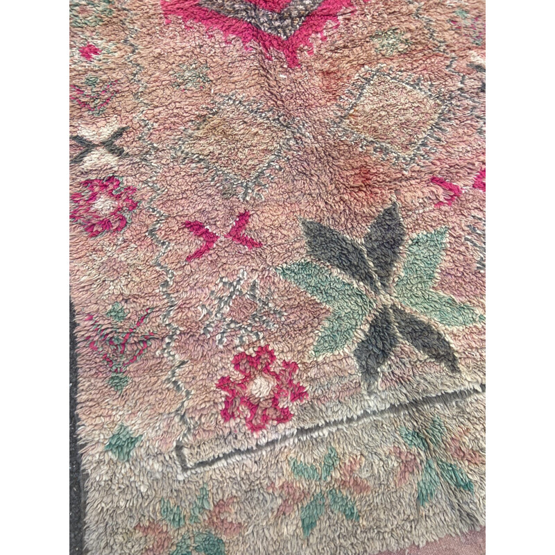 Vintage Berber Boujaad wool rug, Morocco 1980