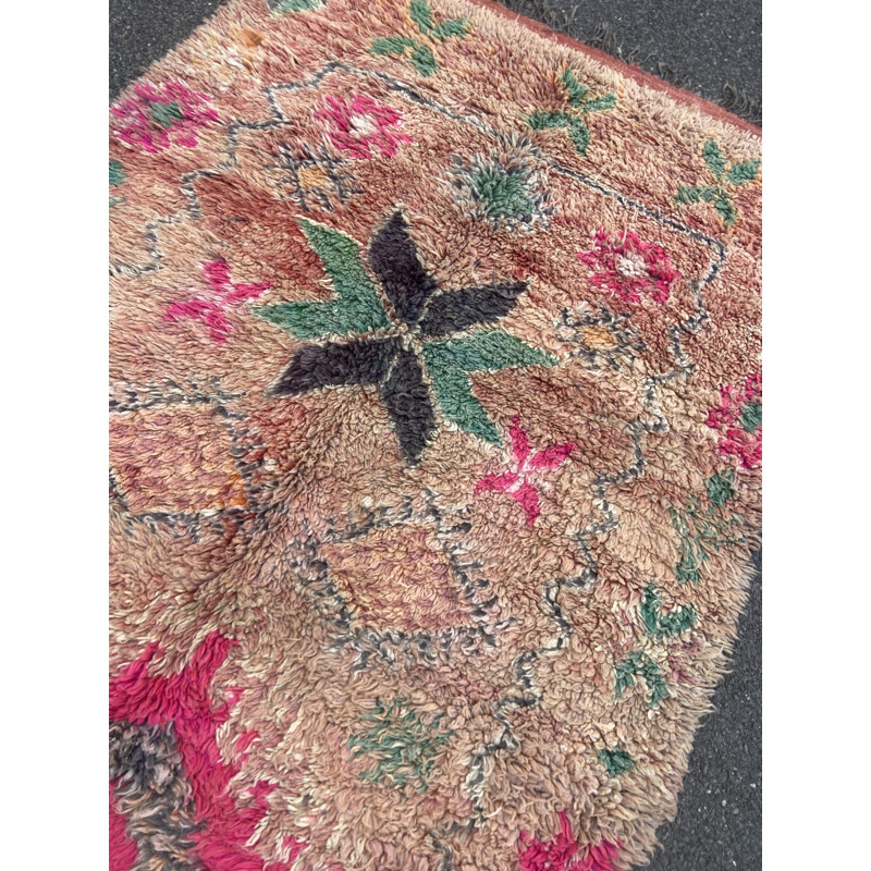 Vintage Berber Boujaad wool rug, Morocco 1980